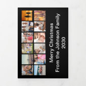 Jaar Review Foto Collage Trifold Christmas Kaart (Cover)