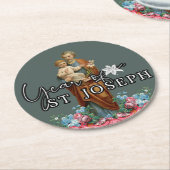 JAAR ST. JOSEPH CATHOLIC RELIGIOUS RONDE KARTONNEN ONDERZETTER (Gebogen)