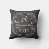  jaar van de bruiloft van het Monogram Chalkboard  Kussen (Achterkant)