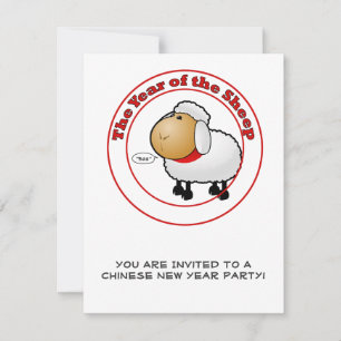 Jaar van de Cartoon schapen Kaart