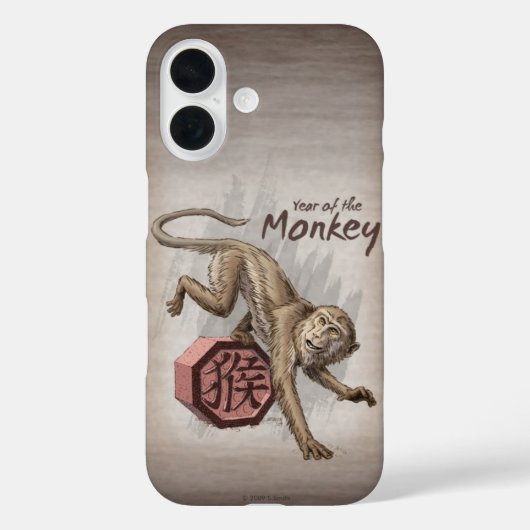 Jaar van de Chinese Zodiac Kunst in Monkey Case-Mate iPhone Case (Achterkant)