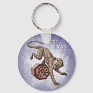Jaar van de Chinese Zodiac Kunst in Monkey Sleutelhanger