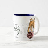 Jaar van de Chinese Zodiac Kunst van de Dog Tweekleurige Koffiemok (Voorkant rechts)