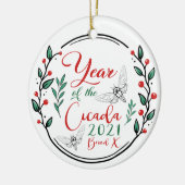 Jaar van de Cicada 2021 Brood X Keramisch Ornament (Links)