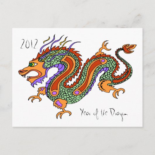 Jaar van de draak 2012 Briefkaart (Voorkant)