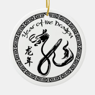 Jaar van de Draak 2012 - Chinees Nieuwjaar Keramisch Ornament