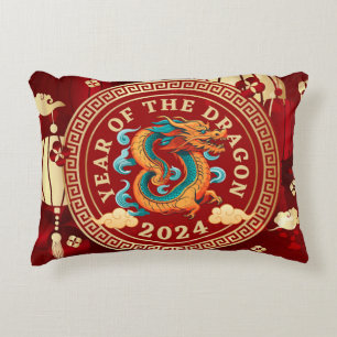 Jaar van de Draak 2024   Chinees sterrenbeeld Accent Kussen