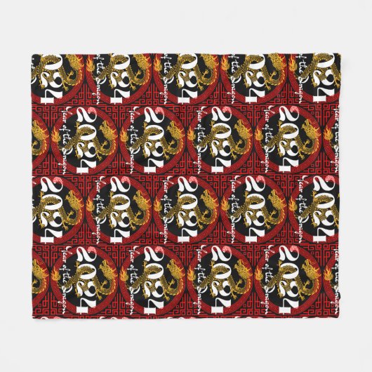 Jaar van de Draak 2024 Chinese dierenriem Fleece Deken (Voorkant (Horizontaal))