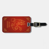 Jaar van de Draak 2024 Chinese Zodiac Bagagelabel (Voorkant horizontaal)