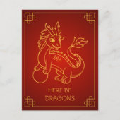 Jaar van de Draak 2024 Chinese Zodiac Briefkaart (Voorkant)