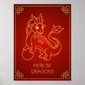 Jaar van de Draak 2024 Chinese Zodiac Poster (Voorkant)