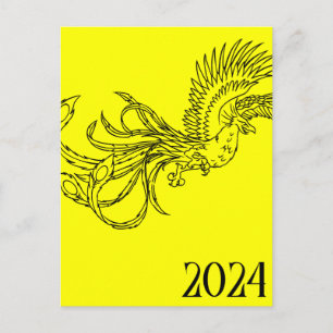 Jaar van de draak 2024 feestdagenkaart