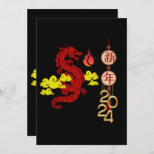 Jaar Van De Draak 2024 Feestdagenkaart (Voorkant / Achterkant)