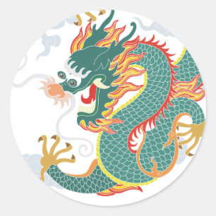 Jaar van de Draak Chinees Nieuwjaar 2024 Ronde Sticker