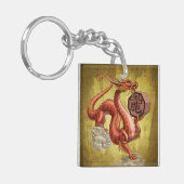 Jaar van de Draak Chinese Zodiac Art Sleutelhanger (Voorkant Links)