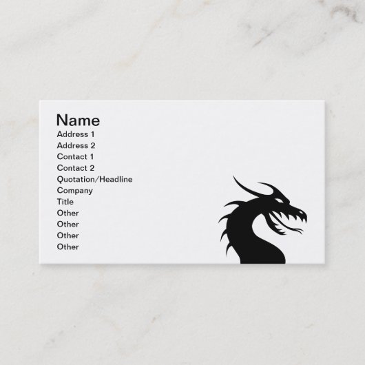 Jaar van de draak - Drakenhoofd Visitekaartje (Voorkant)