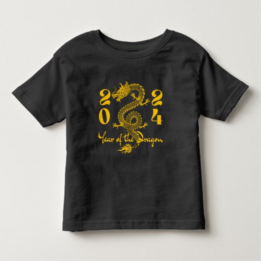 Jaar van de Draak Goud Kinder Shirts (Voorkant)