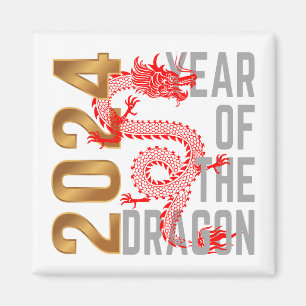 Jaar van de Draak Jaar 2024 Chinese dierenriem Magneet