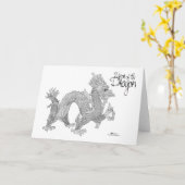 Jaar van de Draak Kaart (Gele Bloem)