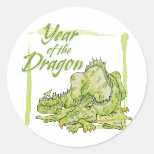 Jaar van de Draak Ronde Sticker