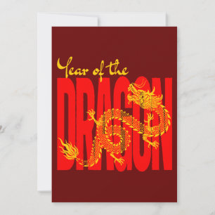Jaar van de Draak Rood Goud Kaart