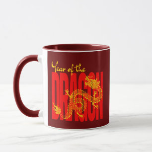 Jaar van de Draak Rood Goud Mok
