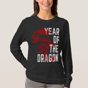 Jaar van de Draak rood wit T-shirt