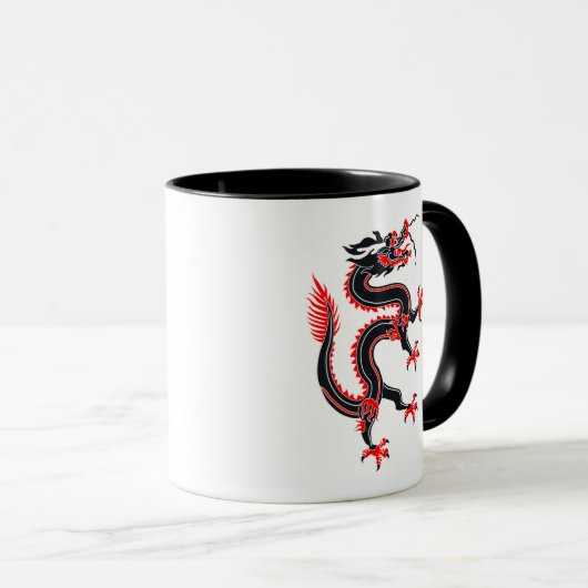 Jaar van de Draak ~ Rood, Zwart en Wit Mok (Voorkant rechts)