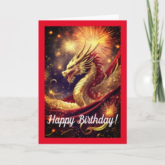 Jaar van de Dragon Birthday Kaart (Voorkant)