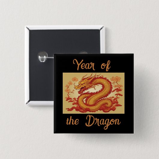 Jaar van de Dragon Button (Voorkant /achterkant)
