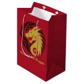 Jaar van de Dragon Design Medium Cadeauzakje (Voorkant Gekanteld)