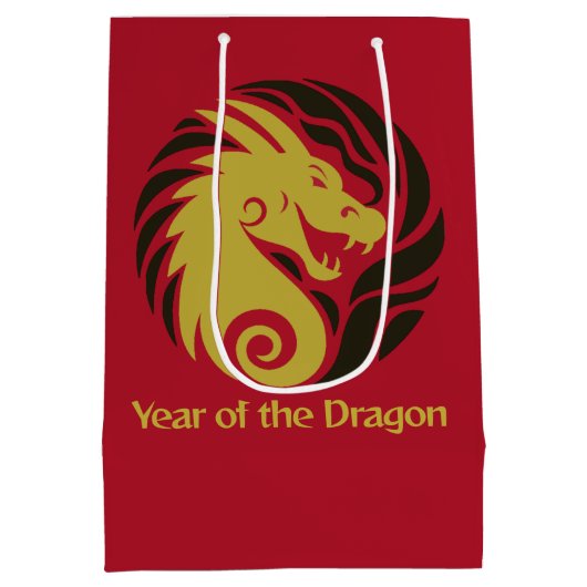 Jaar van de Dragon Design Medium Cadeauzakje (Achterkant)