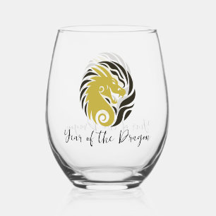 Jaar van de Dragon Design Stemless Wijnglas Wijnglas Zonder Voet