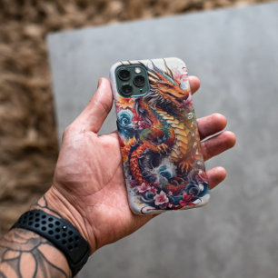 Jaar van de Dragon Rood Sinaasappel en wit Custom Case-Mate iPhone 14 Hoesje