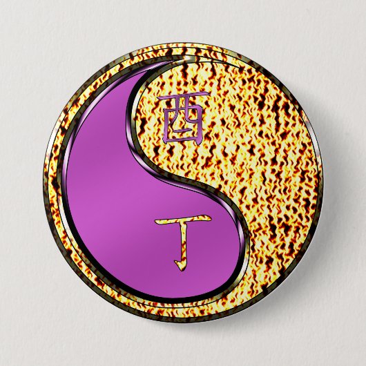 Jaar van de Fire Rooster Ronde Button 7,6 Cm (Voorkant)