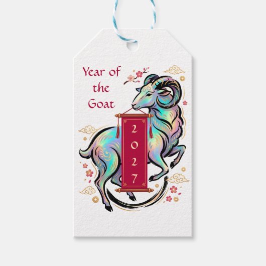 Jaar van de Geit 2027 Cadeaulabel (Voorkant)