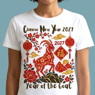 Jaar van de Geit 2027 Chinees Nieuwjaar Tri-Blend Shirt