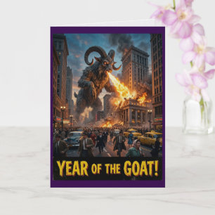 Jaar Van De Geit 2027 Gelukskaart Nieuw Maanjaar Kaart