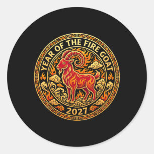 Jaar Van De Geit 2027 Vuur Ram Chinese Zodiak Nieu Ronde Sticker