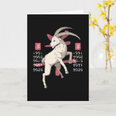 JAAR VAN DE GEITEN CHINESE ZODIAC KAART (Gele Bloem)