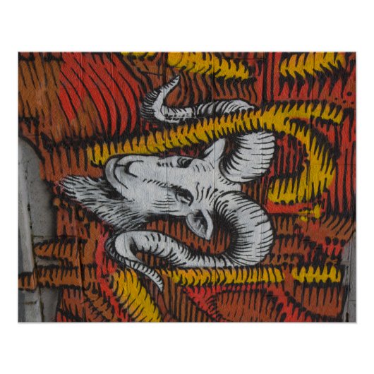 Jaar van de geitenschaap Ram Graffiti Perfect Poster (Voorkant)