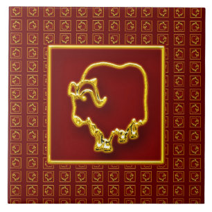 Jaar van de Golden Oxen Ceramic Tile Tegeltje