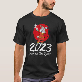 Jaar van de konijn 2023 Chinese Decoratie Mannen W T-shirt