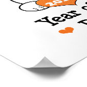 Jaar van de konijnenafdrukken poster (Hoek)