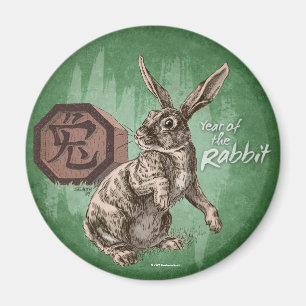 Jaar van de konijnenwijk Chinese Zodiac Art Magneet
