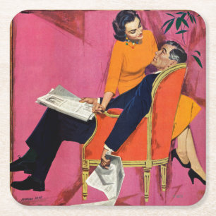 Jaar van de ontevredenheid vierkante kartonnen onderzetter