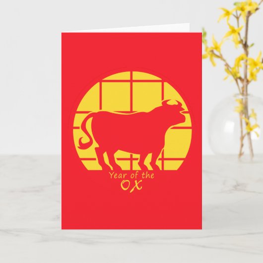 Jaar van de Os Kaart (Gele Bloem)