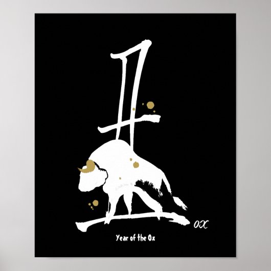 Jaar van de Ox - Chinese Zodiac Poster (Voorkant)