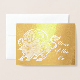 Jaar van de Ox Folie Kaarten