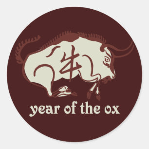 jaar van de ox ronde sticker